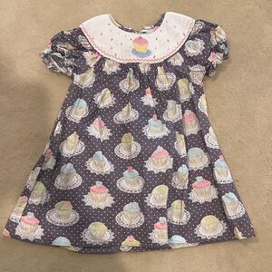 The Best Dressed Child smocked cupcake print dress 18M